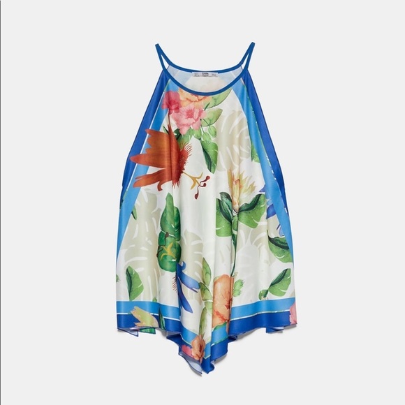 ZARA BNWT Floral Print Halter Top + Pants 2pc Coord Set - Picture 2 of 5